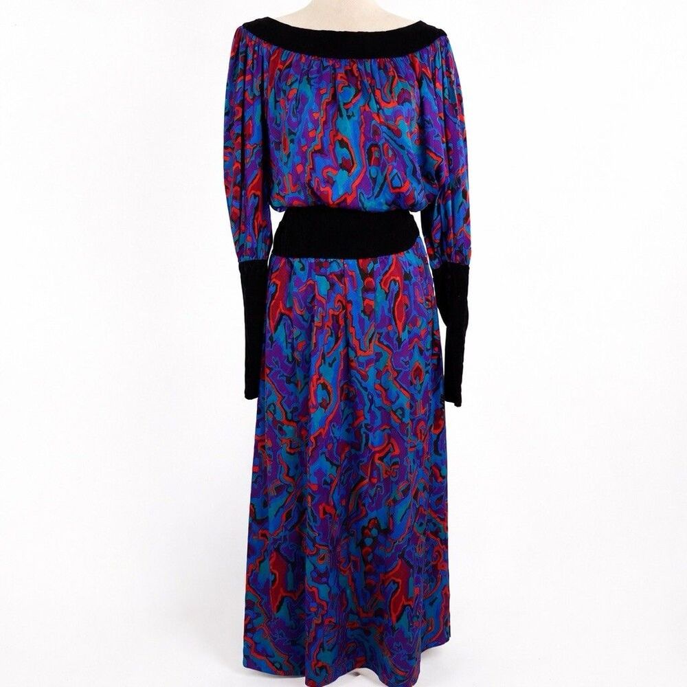 1982 Runway VTG YVES SAINT LAURENT 2pc Skirt Set Silk Sz 38